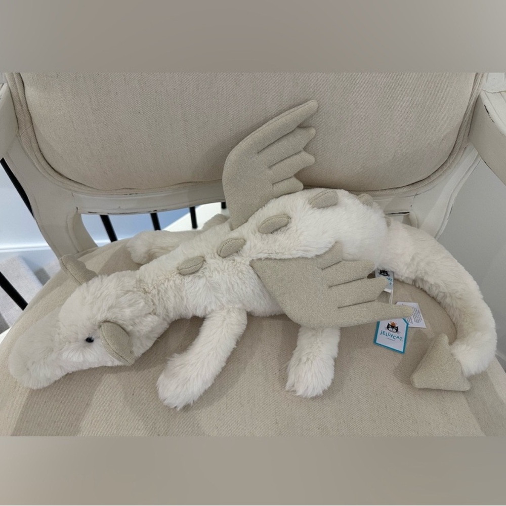 NWT Rare Large Jellycat Snow Dragon Authentic